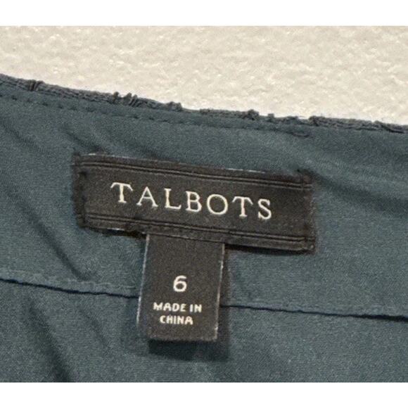 Talbots Green Lace Dress Womens Size 6 Holiday Classic 3/4 Sleeve Work Party - Picture 6 of 7